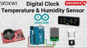 Digital clock with temperature & humidity sensor