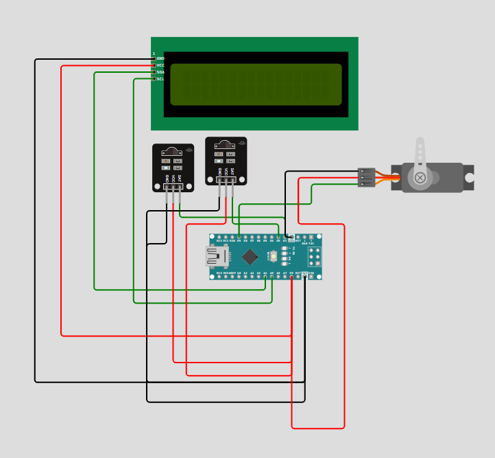 Schematic diagram showing an Arduino connected to an LED and a push button.