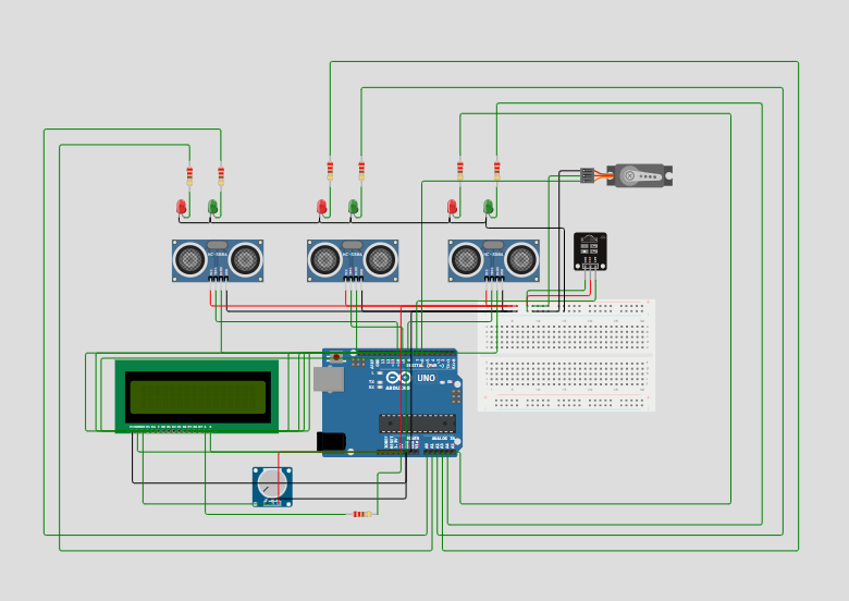Schematic diagram showing an Arduino connected to an LED and a push button.